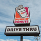 Sign for a Dunkin' drive thru in Canton, MA